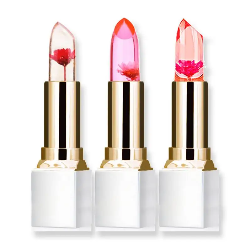 

1pcs Wholesale Color Changing Lipstick Dried Flower Jelly Lipstick Long-lasting Moisturizer Plumper Cosmetic Makeup Tools TSLM1