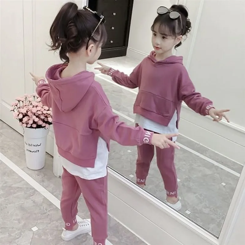 2021 Kinderkleding Meisjes Herfst Kleding Pak Nieuwe Kinderen Sportkleding  Koreaanse Mode Herfst Winter Sport Tweedelige pak|Kledingsets| - AliExpress