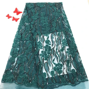 

Green Lace Fabric High Quality Velvet Materials, African Sequined Lace Fabric, Velvet Net Lace Sequence Lace Fabric RF2720