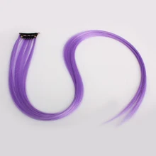 Популярные женские длинные прямые волосы для наращивания в стиле панк, парик фиолетового цвета на заколках, 668