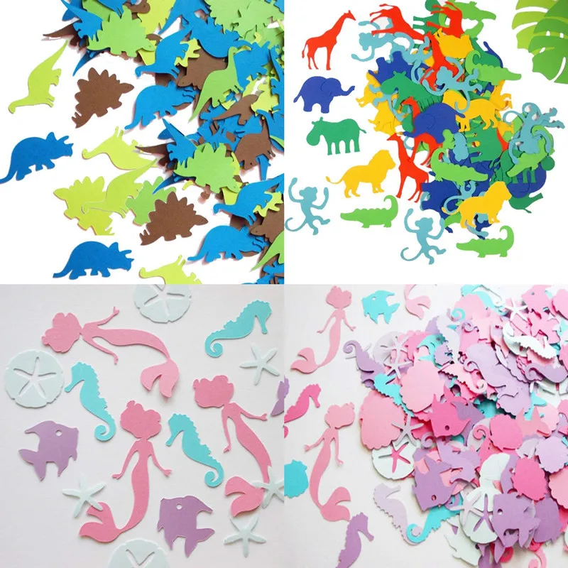 

100 pcs/set Kawaii mix color Confetti Mermaid Shape Beach Theme Party Table Scatter Paper Birthday Wedding Decoration Supplies