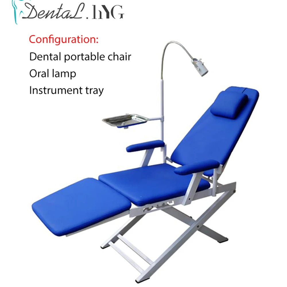 Dental Folding Chair Portable Unit with Air Turbine Unit with LED Oral Light Lamp With Water Flushing Mobile