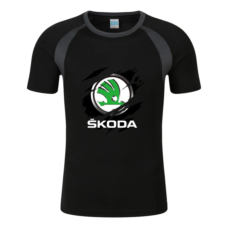 Мужская футболка для бега и фитнеса с принтом Skoda спортивные тренировочные