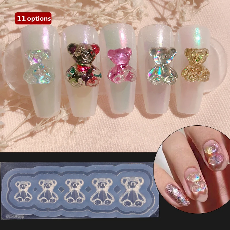 3D flower leaves Silicone DIY Mini Beauty Nails Art Mold Nails Carving Mold CA 