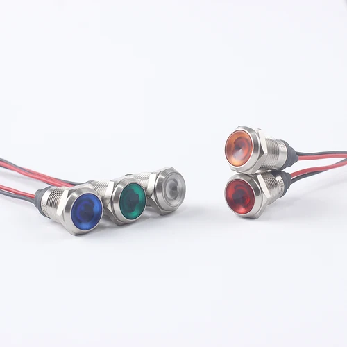 Led 금속 표시 등 6mm 방수 신호 램프 6 v 12 v 24 v 220 v 와이어 빨간색 노란색 파란색 녹색 흰색 6zsd. x 4