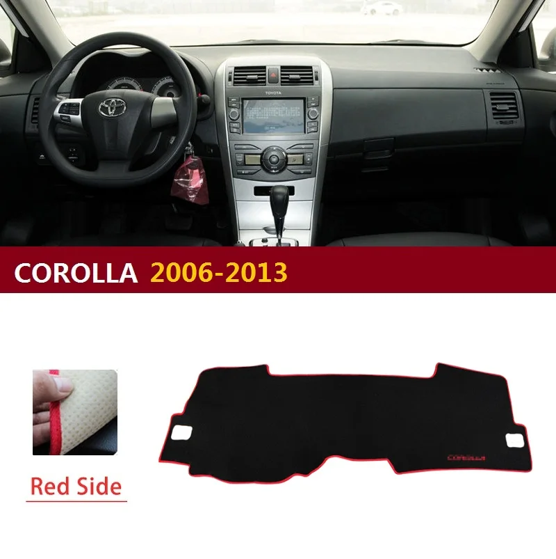 Для Toyota Corolla 2006- аксессуары приборной панели автомобиля Избегайте свет Pad Инструмент платформа стол покрытие коврики ковры - Название цвета: 2006-2013 Red