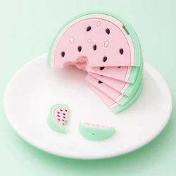 1PCS Silicone watermelon Teether Baby Toy Teeth Rattle BPA Free Silicone Watermelon Teeth Stick Baby Teeth 53mm
