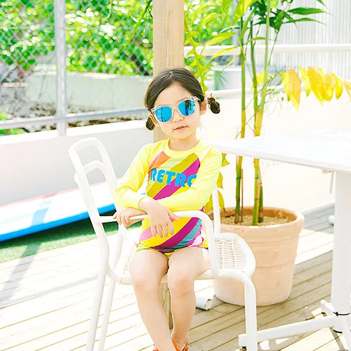 

KID'S Swimwear GIRL'S Long Sleeve Sun-resistant Cute Little Baby Tour Bathing Suit South Korea Kids Split Type Swimwear