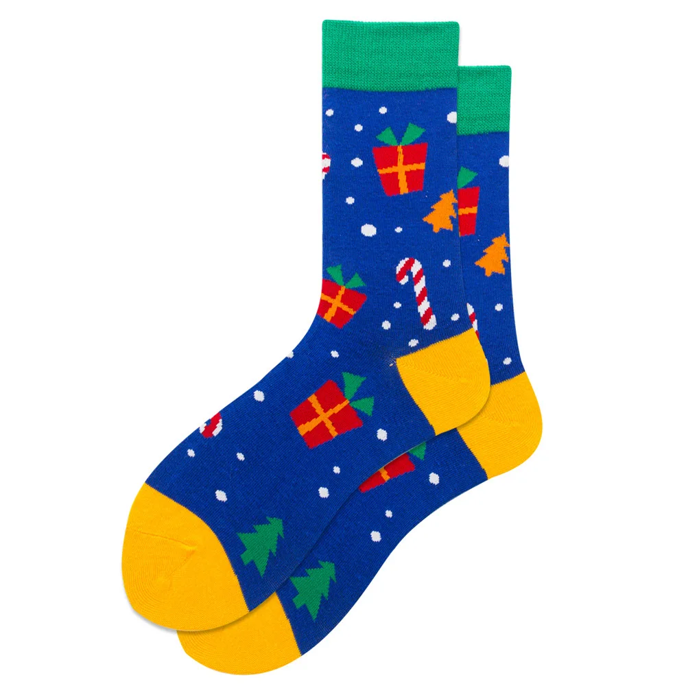 DOIAESKV/Новинка 2019 года; сезон осень-зима; рождественские носки для мужчин; забавные рождественские носки с изображением снежного лося;