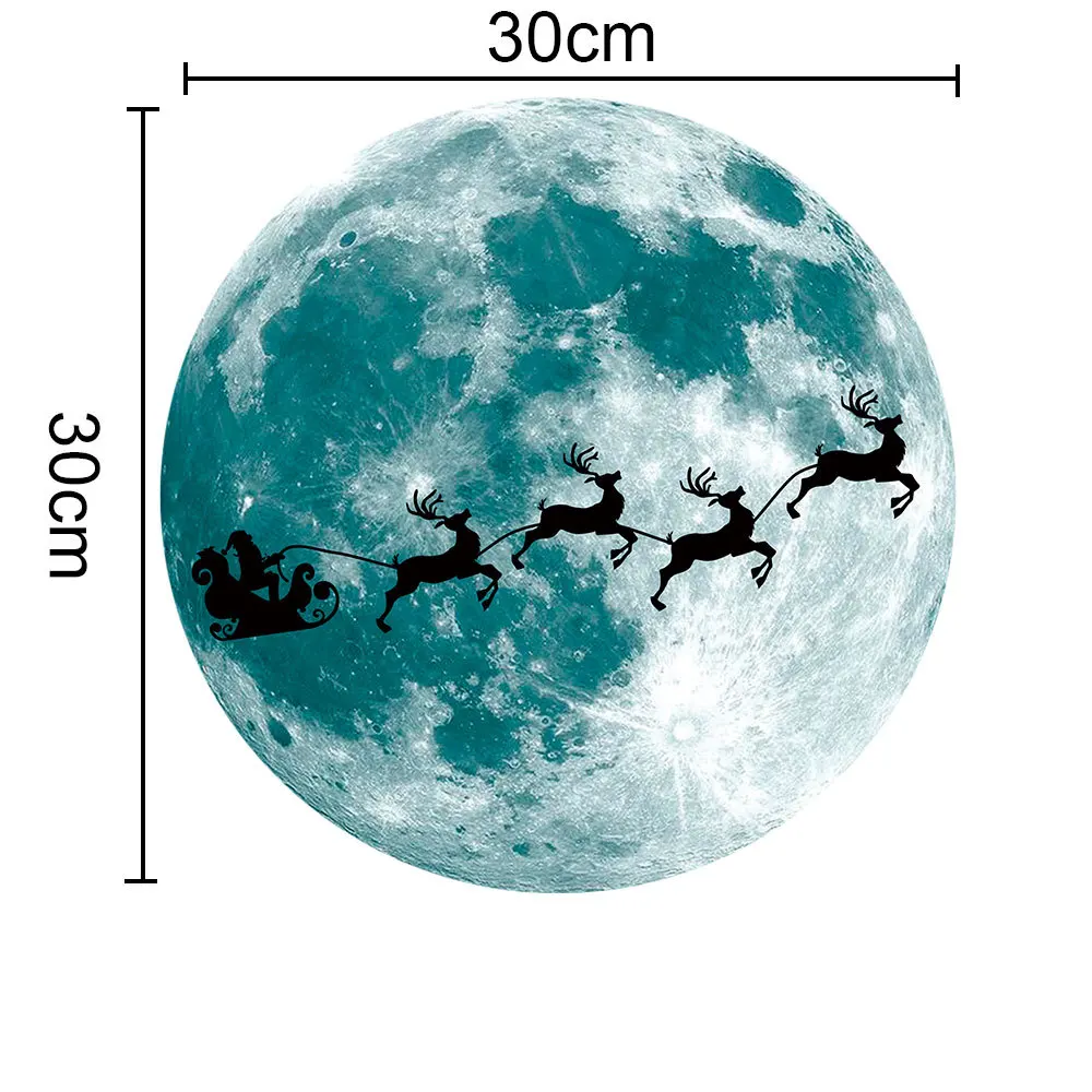 30 см новогодняя елка настенные наклейки флуоресцентные Луна цикла блестящие производителей; прямые продажи; импортные товары; Лидер продаж