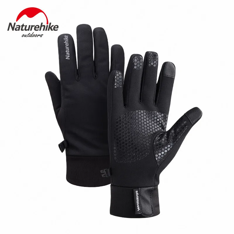 Night Black Naturehike Зимние перчатки для скалолазания на открытом воздухе кашемировые теплые перчатки с сенсорным экраном водонепроницаемые противоскользящие велосипедные перчатки спортивные перчатки - Цвет: Night Black