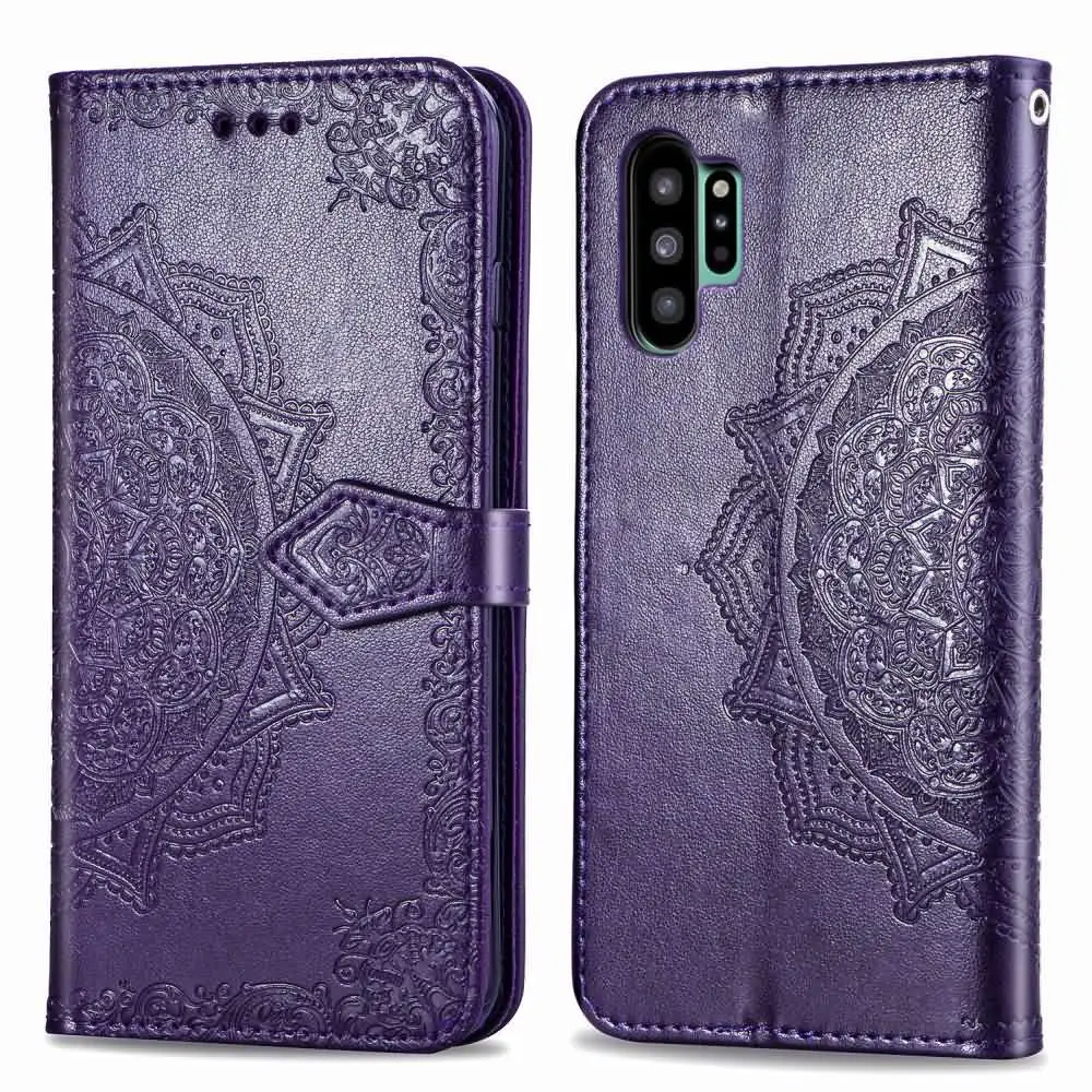 darkpurple LLZ. Чехол Мандала Цветок из искусственной кожи ремешок для магнитного бумажника чехол для samsung Galaxy A10 A20e A40 A50 A70 M10 A30 A10eCover - Цвет: darkpurple