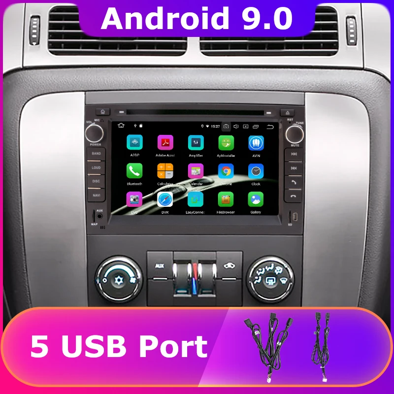 5 USB порт Android 9,0 PX6/Восьмиядерный автомобильный DVD для Chevy Chevrolet Cobalt Silverado Suburban Buick Enclave автомобильный Радио gps DSP