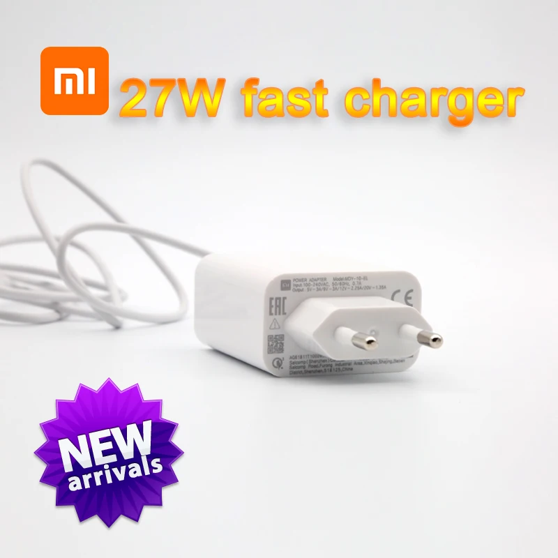 Оригинальное быстрое зарядное устройство Xiaomi 27 Вт turbo charge EU QC 4,0 адаптер usb type c для Mi9 9se note 10 8 6 Redmi opmerking 7 8 8T K20