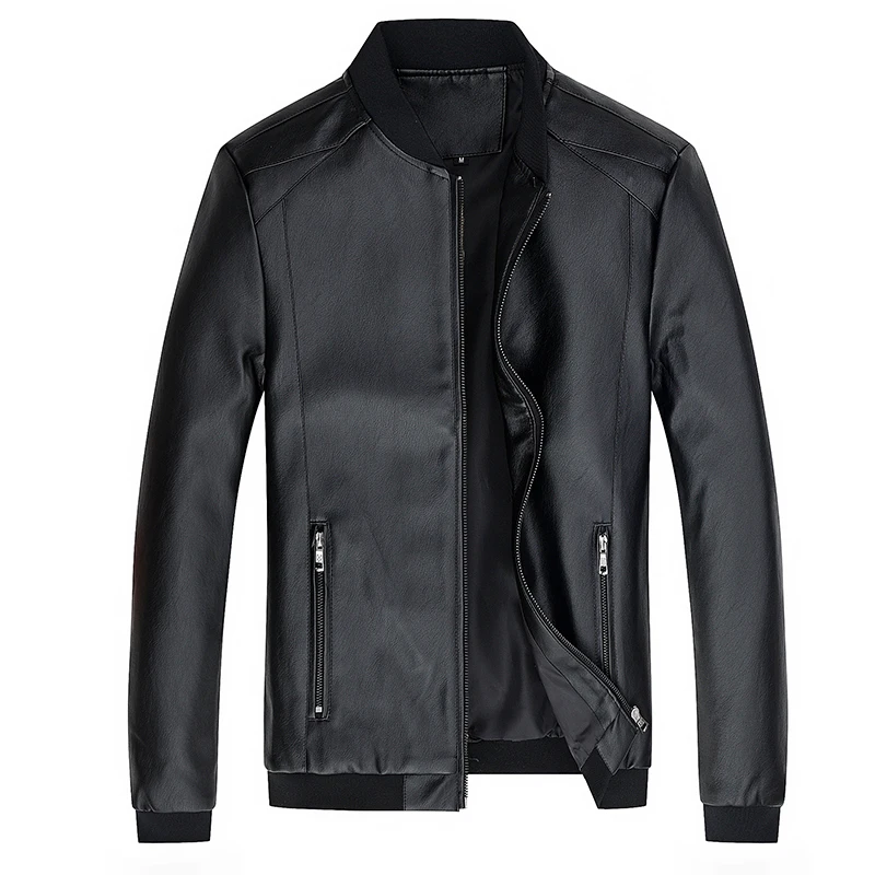 MANTLCONX-Chaqueta de cuero sintético para hombre, chaqueta de cuero sintético para motocicleta, cortavientos informal, abrigo entallado para hombre, 7XL, 8XL