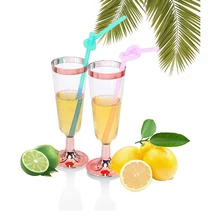 Золотая чашка для шампанского, одноразовые бокалы для шампанского, пластиковые бокалы для тостов, пластиковые бокалы для тостов для торжества, свадебной вечеринки