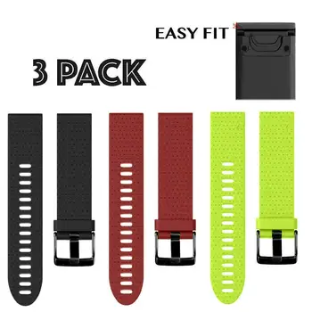 

3 Pack Silicone Bands For Garmin Fenix 5S 5S Plus Quick Fit for Garmin Fenix 6S Strap 20mm SmartWatch Band Accessory