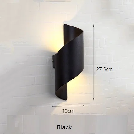 Модный простой креативный и персонализированный современный прикроватный настенный светильник для спальни - Цвет абажура: A   Black