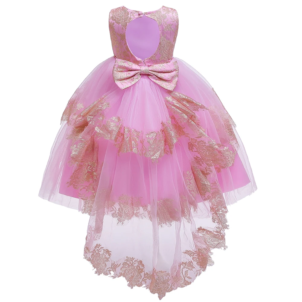 Г. Зимнее торжественное платье с открытой спиной для маленьких девочек вечерние платья со шлейфом для девочек элегантное платье принцессы с бисером от 2 до 8 лет, Vestido Comunion