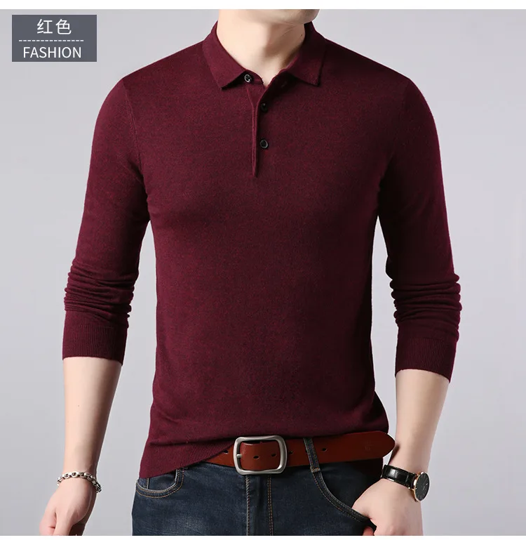Свитер Мужской Классический Повседневный отложной воротник Pull Homme хлопок шерстяной пуловер для мужчин осень зима мягкие свитера