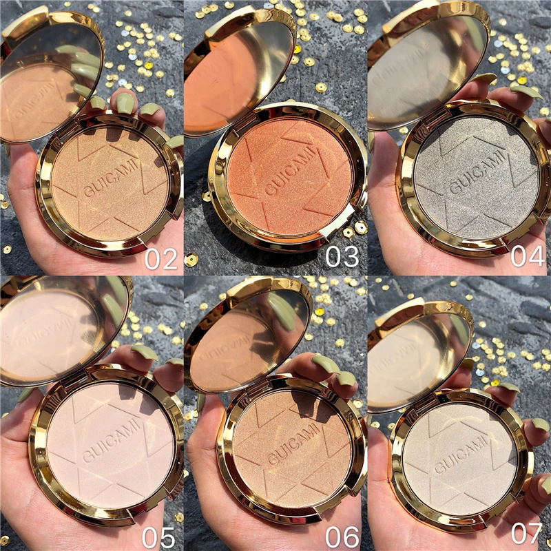 

Glitter Shimmer Face Highlighter Holographic Makeup Palette Brighten Bronzer Highlight Cosmetic Illuminator Glow Kit Contour