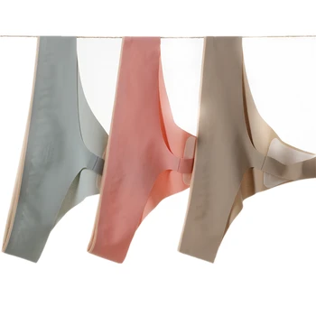 

3pcs Panties for women Silk G-string sexy lingerie female casual underwear thong ladies sexy solid color Seamless underpants