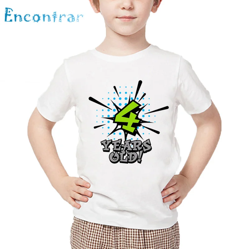 

Birthday Number 1-5 Letter Print Funny BoysT Shirt Kids Summer White Girls Tops Baby Happy Birthday Gift Number T-shirt,HKP2434
