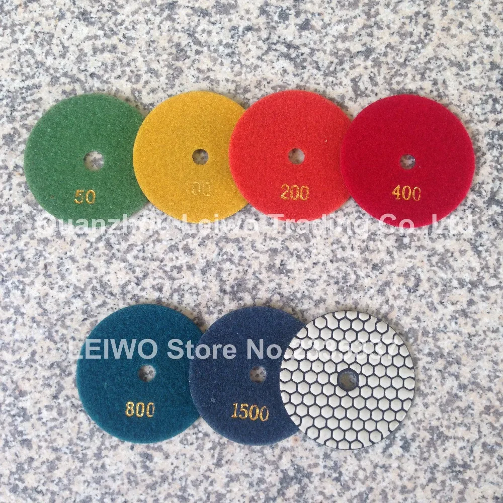 US Diamond Polishing pads Wet/Dry Grinding Discs 50#-3000# Grit Marble Stone 4in 
