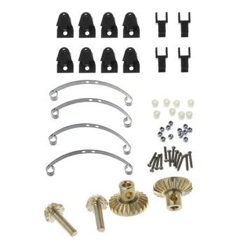 

5 Pcs for WPL B1 RC Car Spare Parts: 4 Pcs Copper Gear & 1 Pcs Upgrade All Metal Lifting Lugs Large Stroke Steel Plate