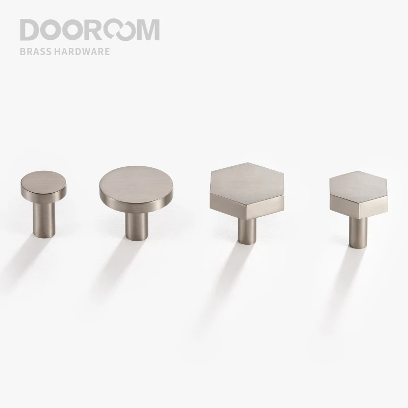 Dooroom Brass Furniture Handles Modern Brushed Nickel Silver Pulls Wardrobe Dresser Cupboard Cabinet Drawer Wine Bar Knobs Fr images - 6