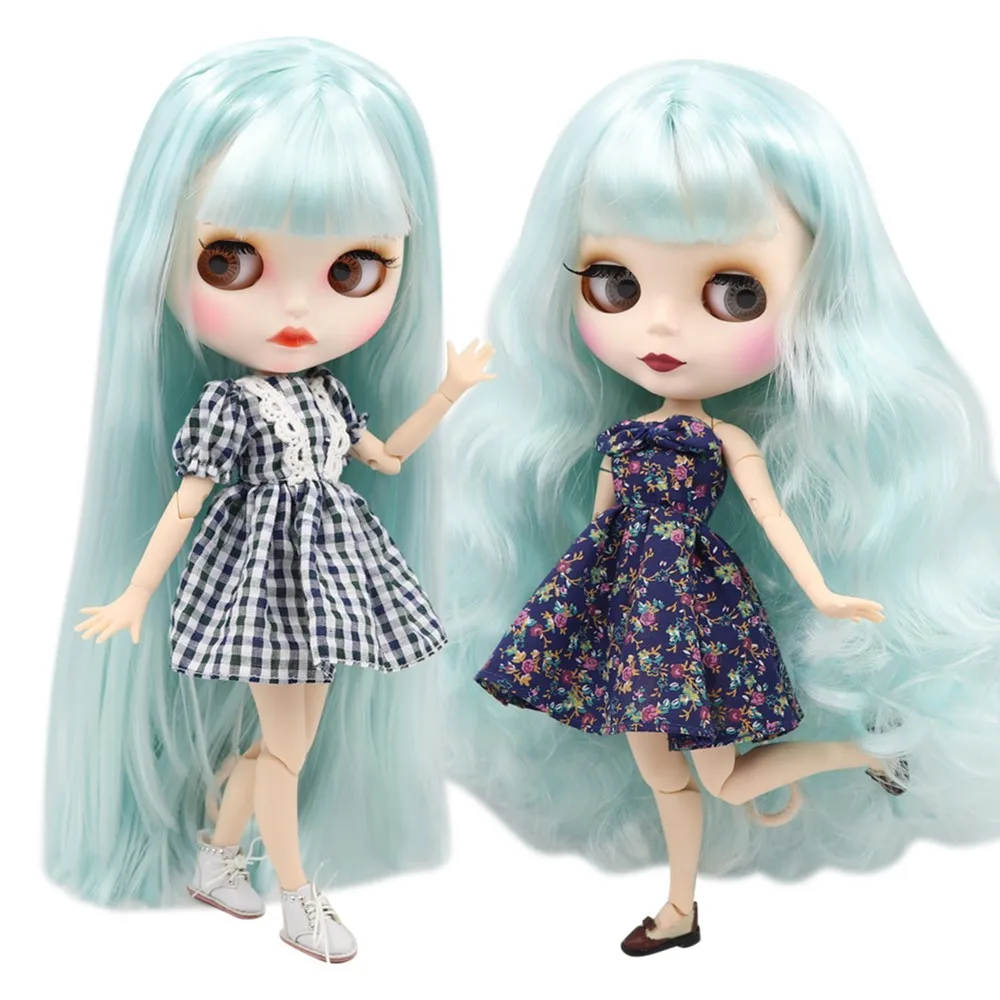 ICY 1/6 Blyth Кукла № 6909 зеленые волосы с белой кожей Обнаженная кукла, индивидуальные матовые лица сустава тела