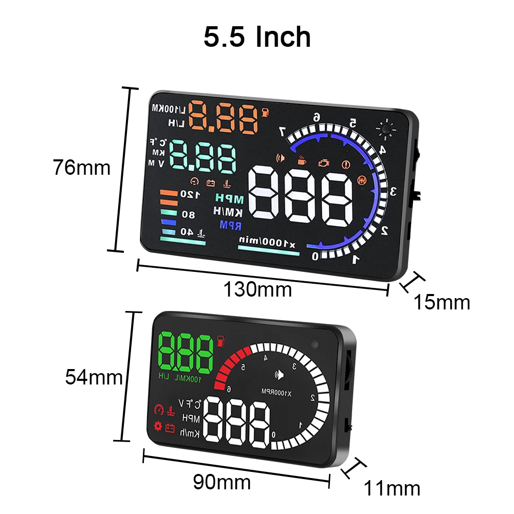 OBD2 HUD ڵ  ÷ LED  , 5.5 ġ A8  溸   , 4 ġ X6 ӵ  