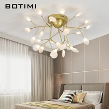 BOTIMI современный 220 В светодиодный потолочный светильник в металлическом корпусе лампы для фойе стеклянный шар потолочный светильник романтический декор Освещение