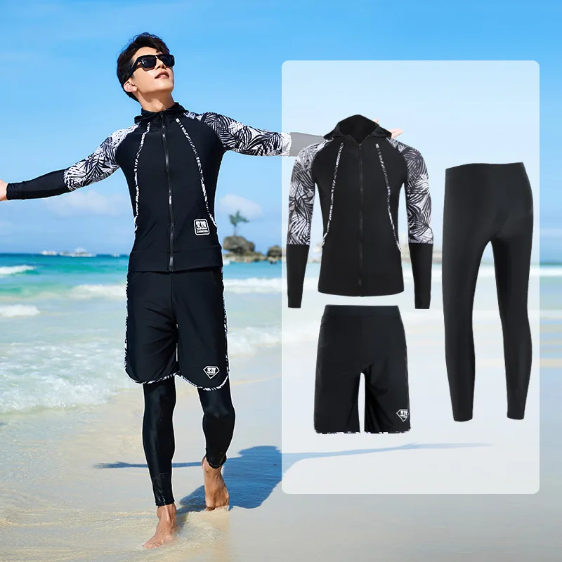 Women's 5pcs Men 3pcs set Long Sleeve UV Sun Protection Rash Guard Full Body Basic Skin Wetsuit Swimsuit Hoodie Shirt Pants rash guard surfing swimsuit swimming pants