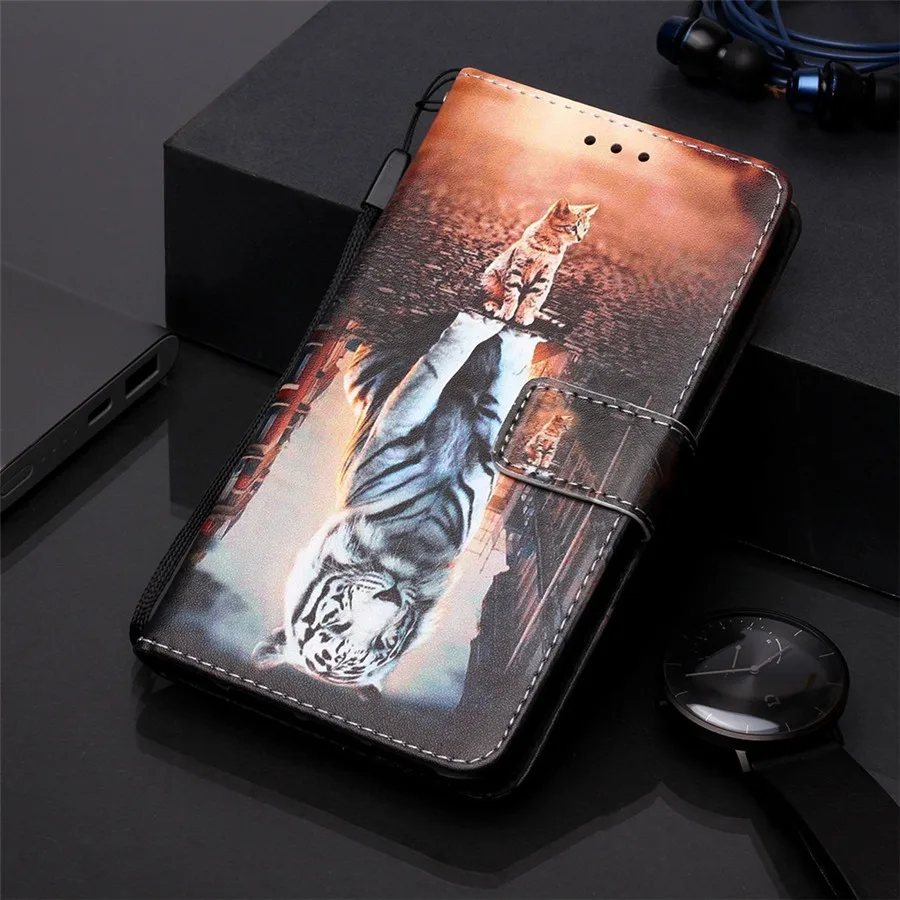 Милый кожаный чехол для телефона с рисунком из мультфильма для Xiao mi Red mi Note 7 8T 8 Pro K20 mi 9T Pro 7A Colorf откидная крышка