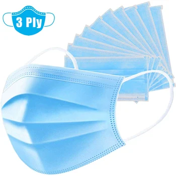 

Nonwoven Elastic Earloop Salon Mouth 50/100 pcs Face Masks 3 Layers Masks Elastic Mouth Soft Breathable Hygiene Safety Face Mask