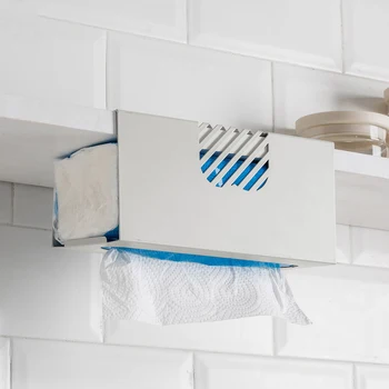 

J&J Kitchen Paper Rack Towel Holder Tissue Hanger Rack Nail-Free Paper Towel Holder Kitchen Supplies Tool
