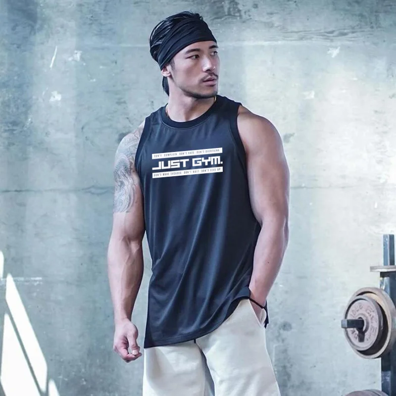 Бренд Just gym одежда для фитнеса мужская майка сетчатая дышащая майка для бодибилдинга Стрингер майка для мышц Спортивная майка без рукавов