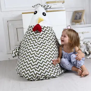

Portable Kids Cartoon Chick Shape Bean Bag for Toys Clothes Storage Children Sofa Toys Children Plush Fabric Toys