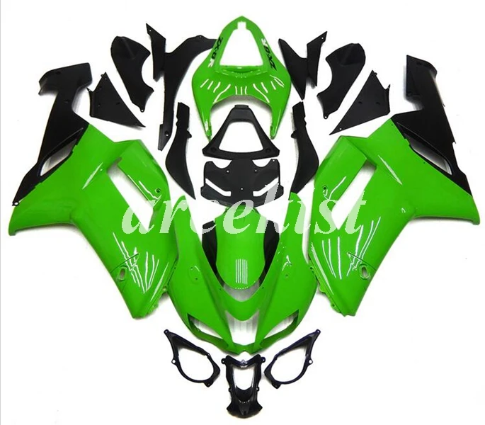 4 подарки ABS мотоцикл полный обтекатель комплект подходит для Kawasaki ZX6R 2007 2008 ZX-6R 07 08 ниндзя 636 Кузов Набор зеленый глянец - Цвет: green