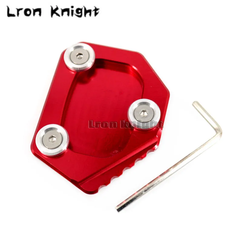 For HONDA CB400 CB 400 VTEC CB650F CBR650F CBR500R CB500F CB500X CNC Kickstand Foot Side Stand Extension Support Plate Pad - Цвет: Red