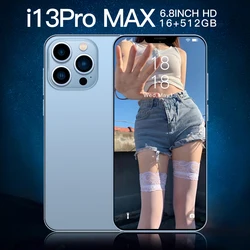 Celular I13 Pro Max 5G Unlock Global Version 6800mAh 16GB 512GB 6.8 Inch Smartphone 10 Core 50MP Android Cellphone Phone Unlock