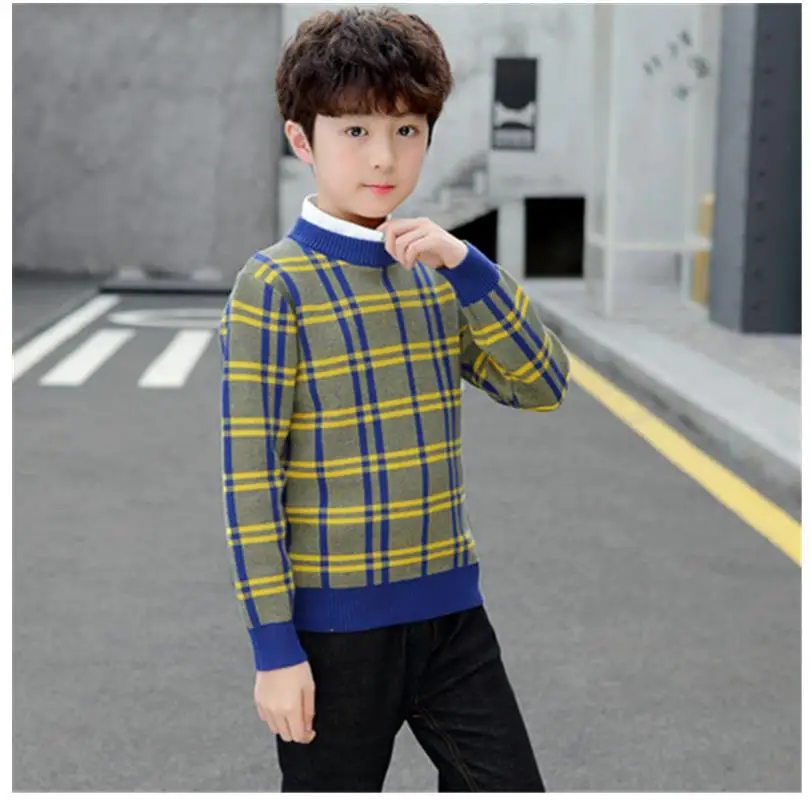 The boy's new casual sweater
