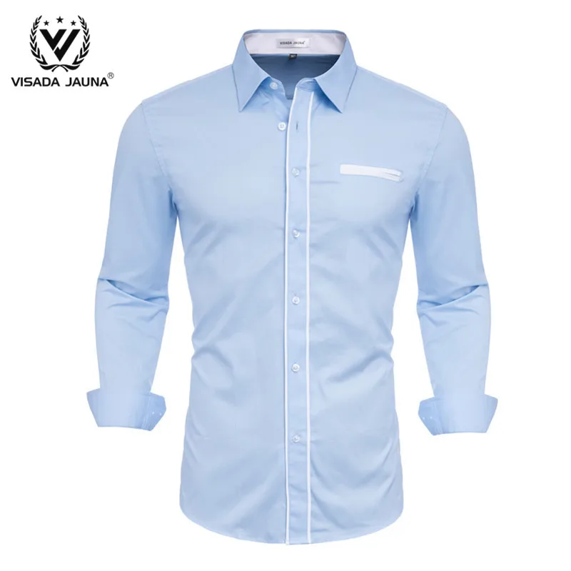 VISADA JUANA роскошная черная рубашка Для мужчин Slim Fit с длинными рукавами Camisa Masculina; цвет золотой, черный, Chemise, мужская, для общественных мест Для мужчин Костюмы