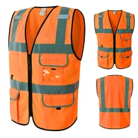 Adult Reflective Safety Vest with Zipper and Stripes