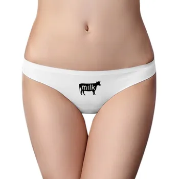 

Black Animal Cow Silhouette Natural Women Panties Invisible Seamless Briefs G-string T-back 2pcs Gift