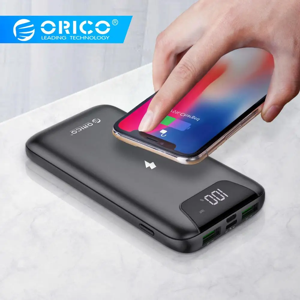  ORICO 10000mAh Wireless Power Bank Für iphone Samsung Xiaomi Power Drahtlose Externe Batterie USB L