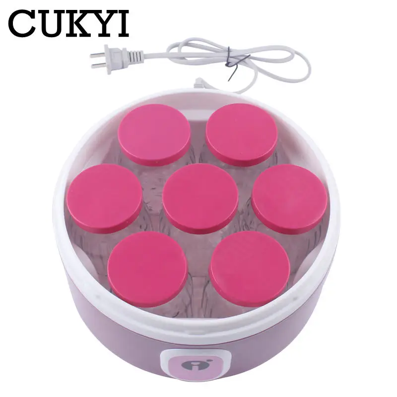 CUKYI automatic yogurt maker seven cups one time large capacity yourt DIY cup Not easy to leak portable Fast constant 4