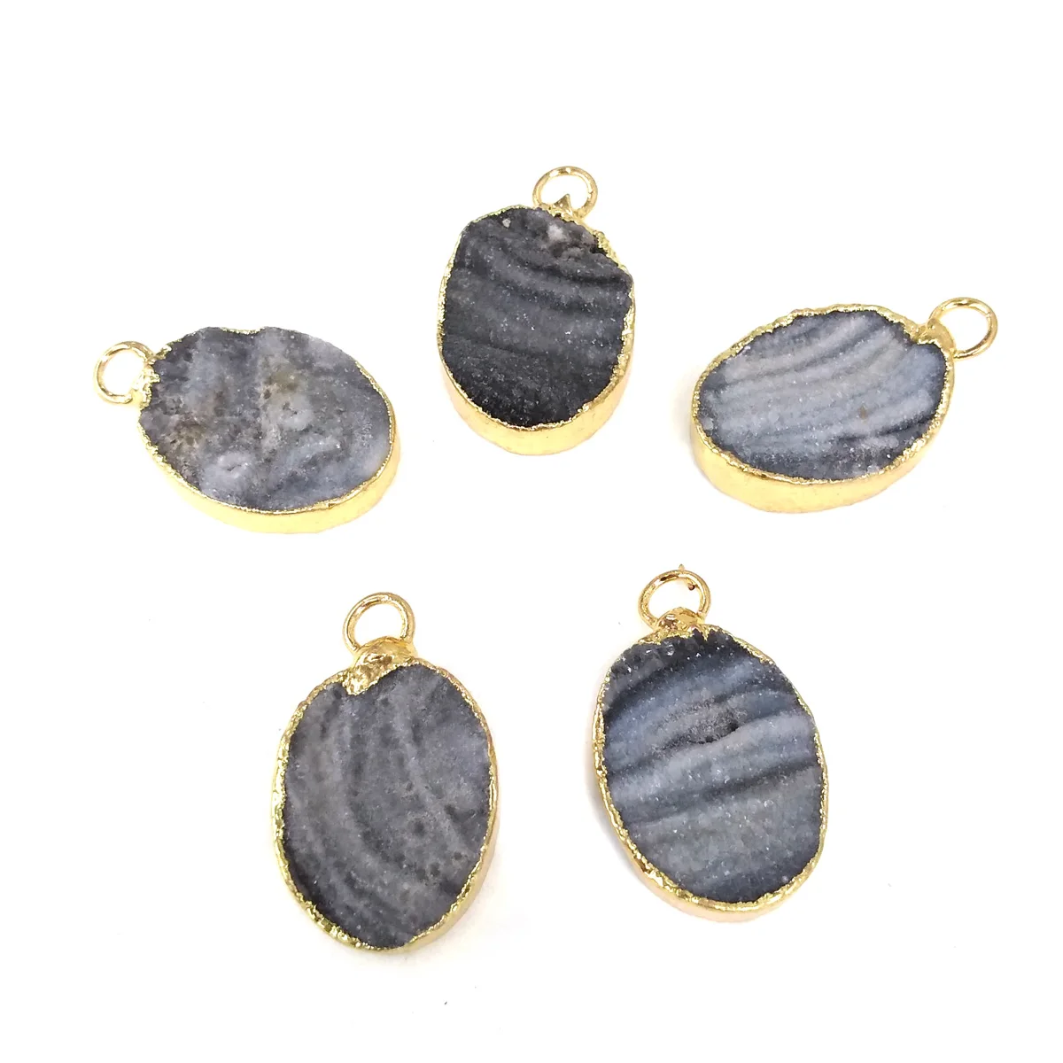 Ожерелье с подвеской в форме яйца из серого агата лечебный Амулет натурального