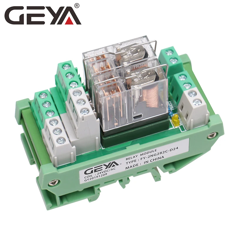 GEYA 2NG2R  2 Channel Omron Relay Module 2NO 2NC DPDT PLC RELAY Interface 12V 24V AC/DC